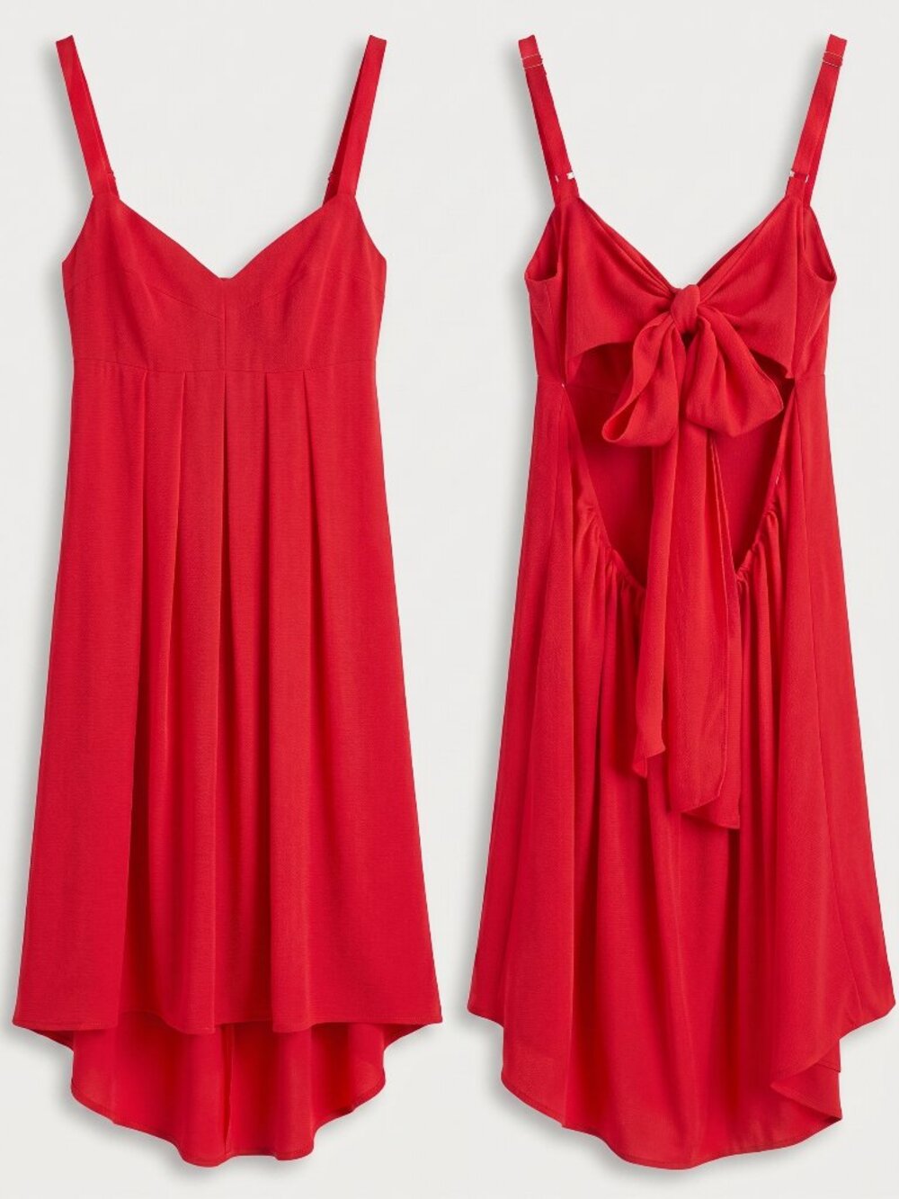 Amanda Uprichard High Low Mini Dress Cherry Red Open Back S
